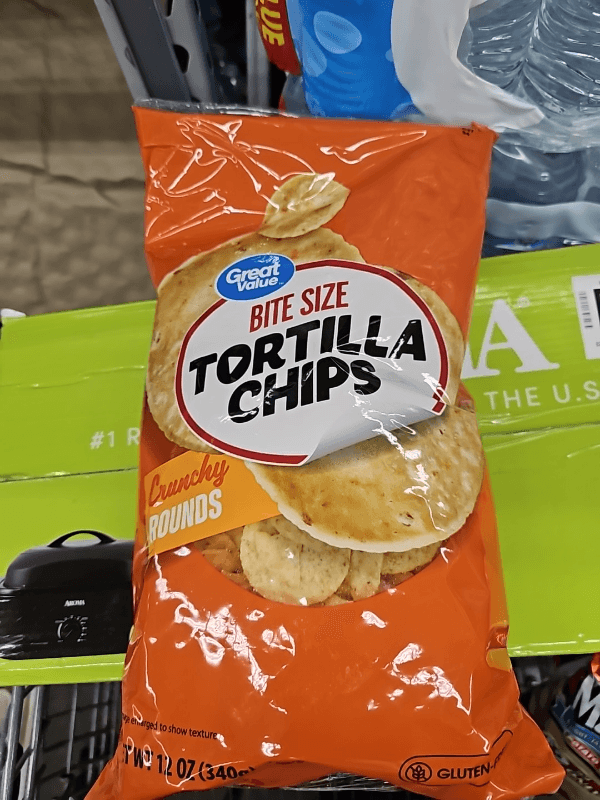 Great Value Bite Size Tortilla Chips Crunchy Rounds