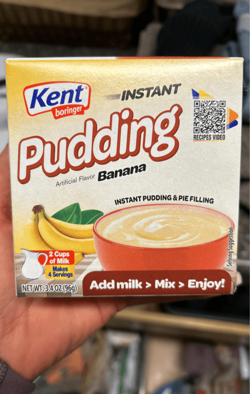 Kent Boringer Instant Pudding Banana Flavor