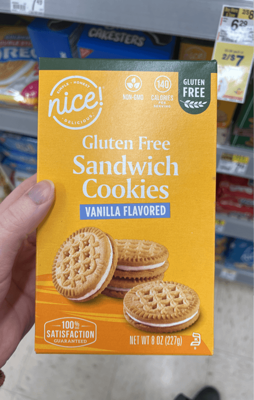 Nice! Gluten Free Vanilla Flavored Sandwich Cookies