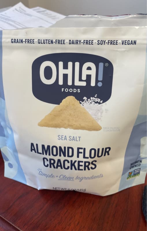 Ohla! Foods Sea Salt Almond Flour Crackers