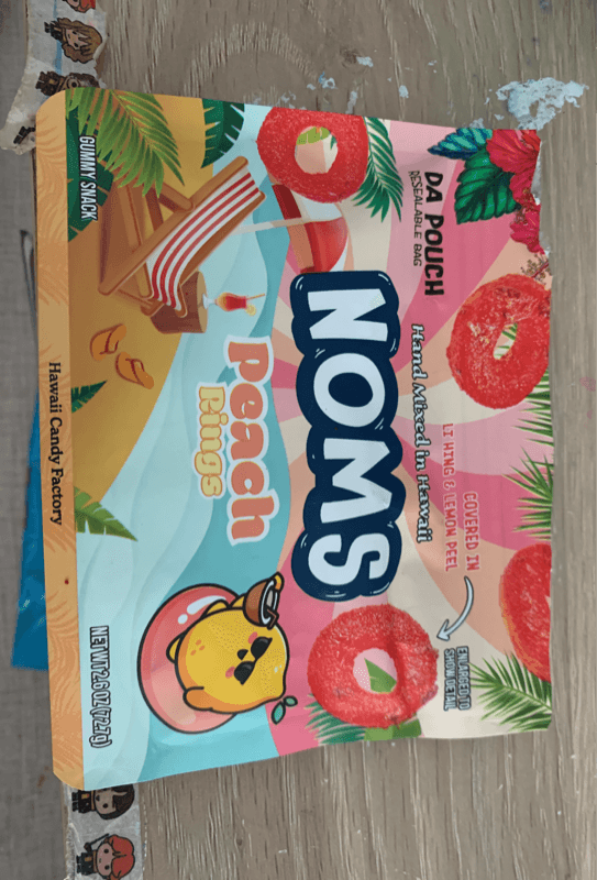 Hawaii Candy Factory Noms Peach Rings Gummy Snack