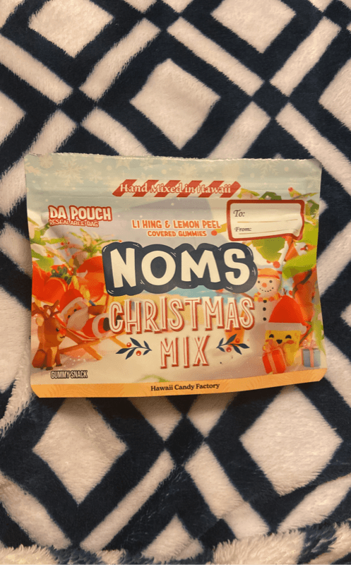 Hawaii Candy Factory Da Pouch Li Hing & Lemon Peel Covered Gummies Noms Christmas Mix Gummy Snack