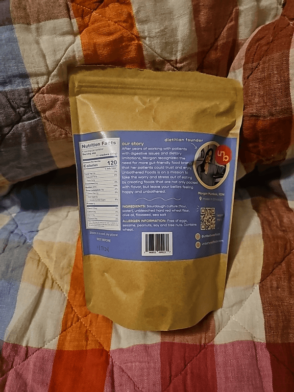 Unbothered Foods Sourdough Sea Salt & Flax Crackers