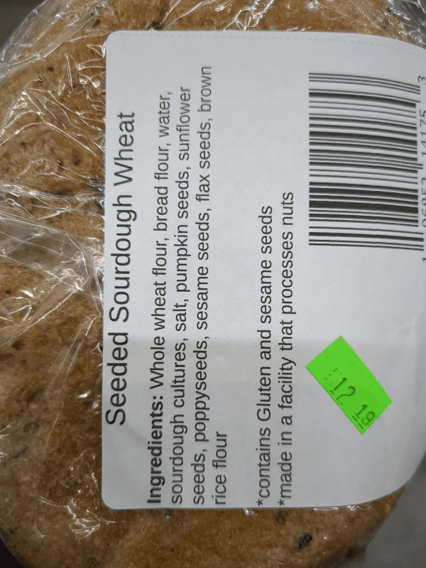Curmuffins Seeded Sourdough Wheat Bread