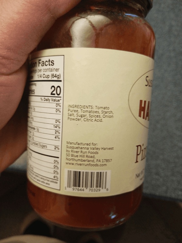Susquehanna Valley Harvest Pizza Sauce