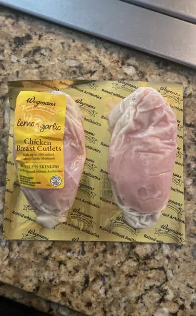 Wegmans Lemon Garlic Boneless Skinless Chicken Breast Cutlets