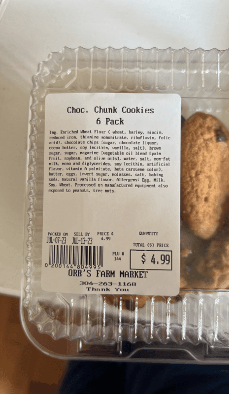 Orr'S Farm Market Choc. Chunk Cookies