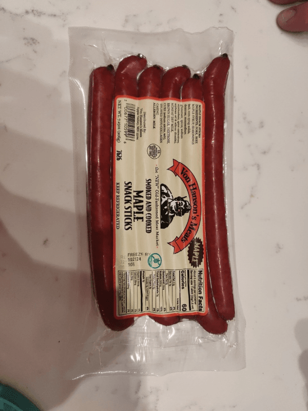 Von Hanson'S Meats Maple Snack Sticks