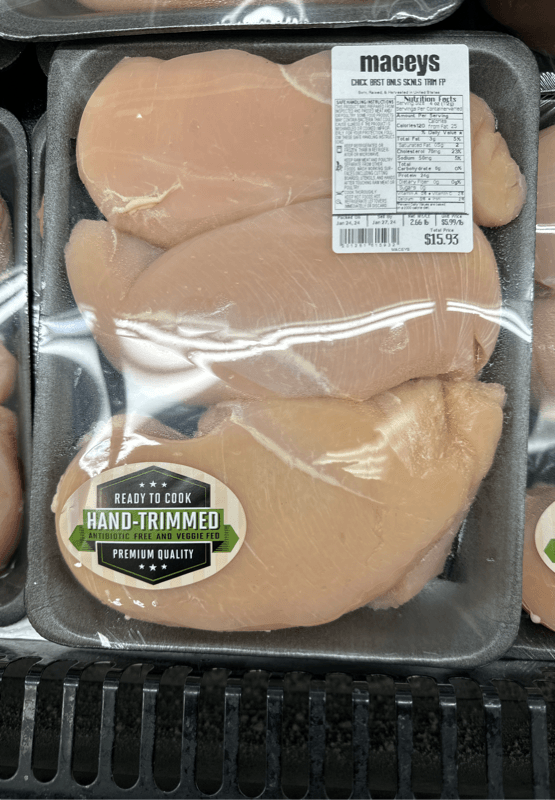 Maceys Chicken Breast Boneless Skinless Hand-Trimmed Fp