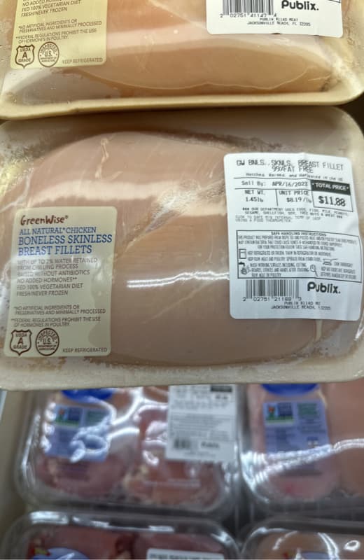 Greenwise All Natural Chicken Boneless Skinless Breast Fillets