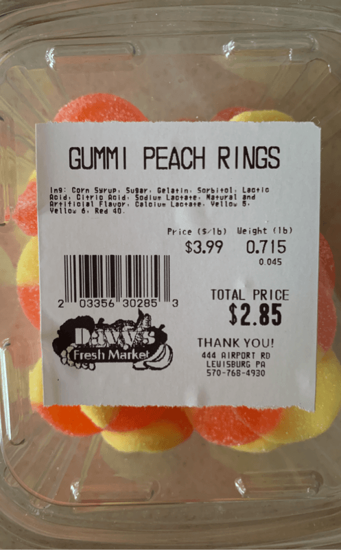 Davy'S Fresh Market Gummi Peach Rings