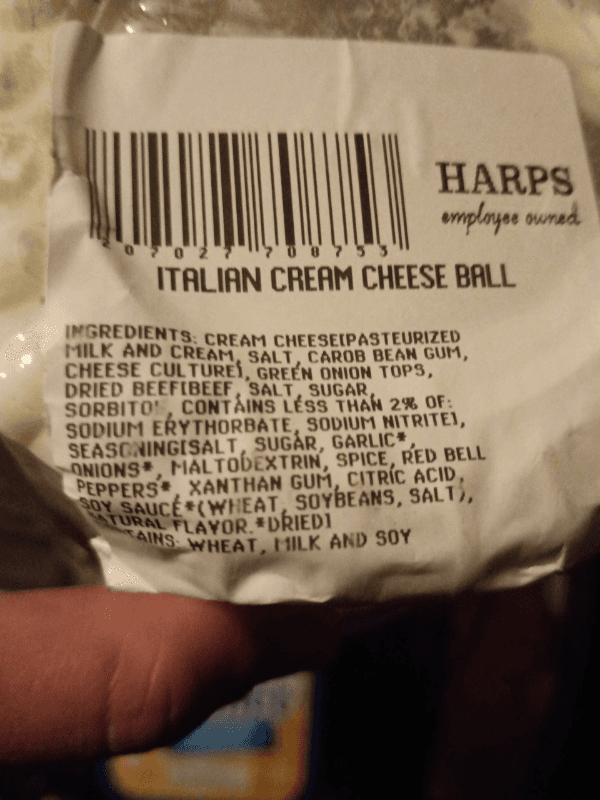 Harps Italian Cream Cheese Ball