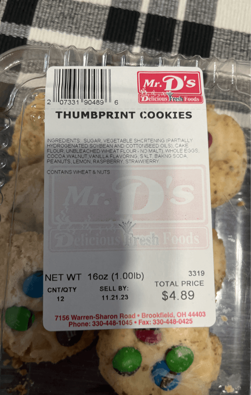 Mr. D'S Thumbprint Cookies