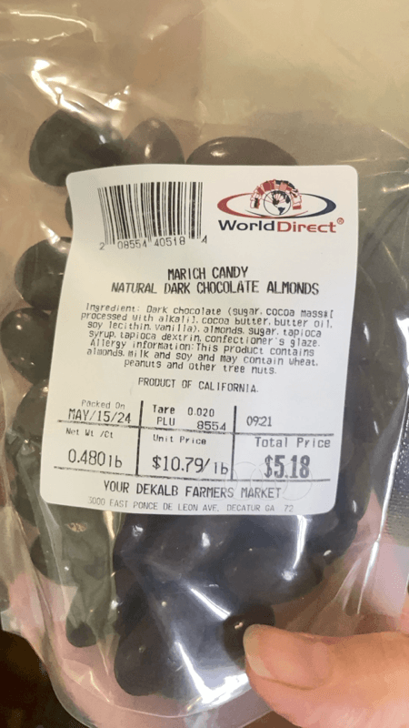 Marich Candy Natural Dark Chocolate Almonds