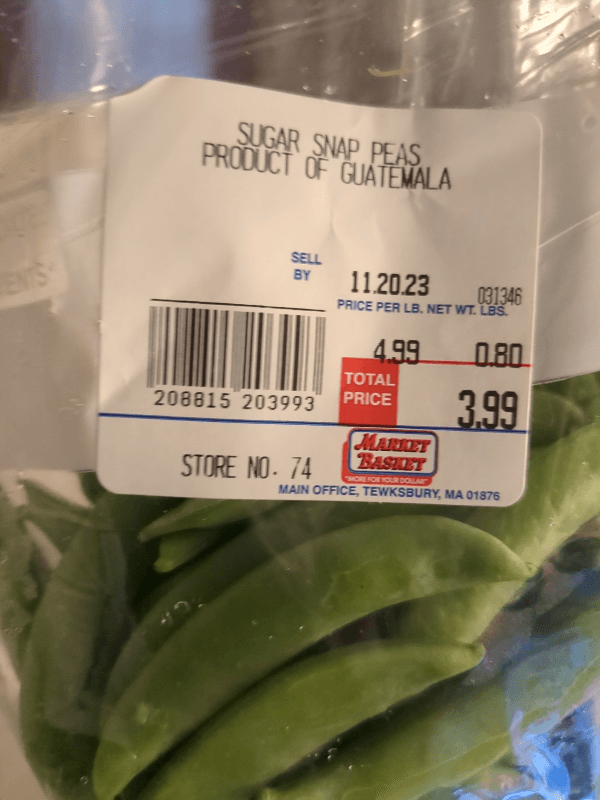 Market Basket Sugar Snap Peas
