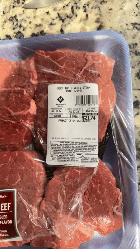 Member'S Mark Prime Beef Top Sirloin Steak