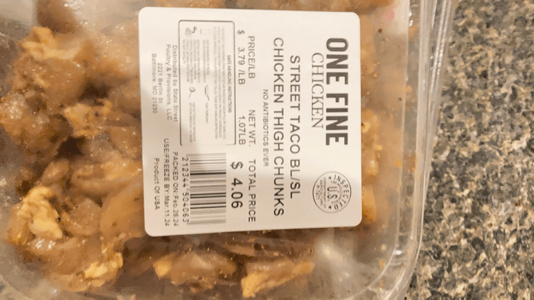 One Fine Chicken Street Taco Bl/Sl Chicken Thigh Chunks