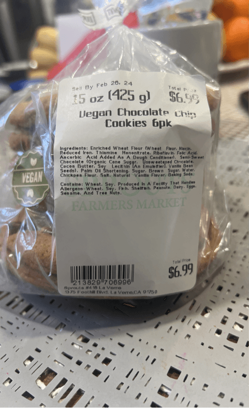Farmers Market Vegan Chocolate Chip Cookies