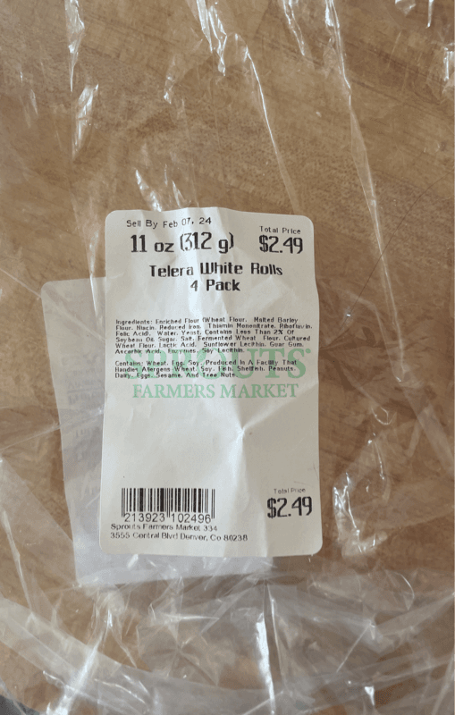 Sprouts Farmers Market Telera White Rolls