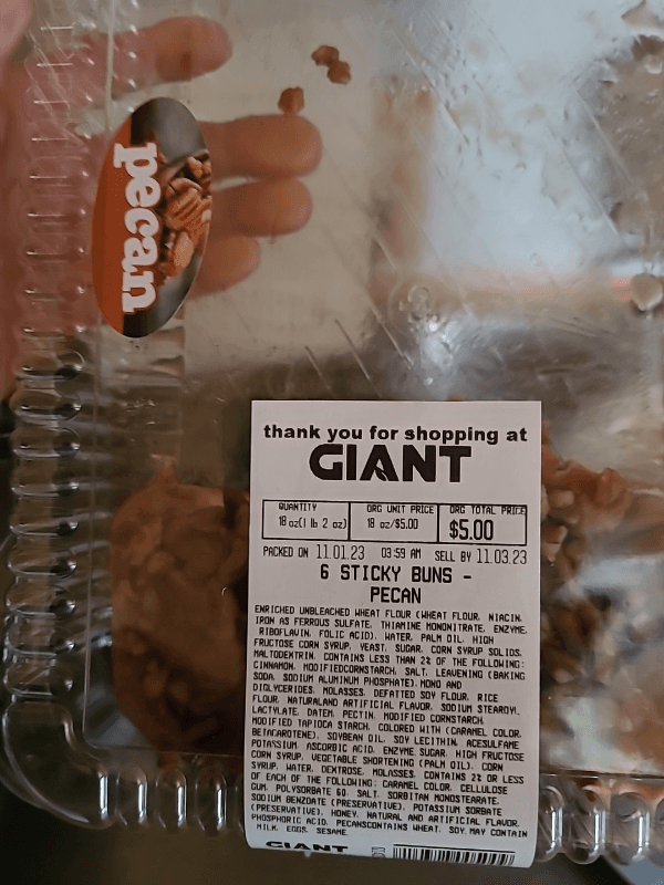 Giant 6 Sticky Buns - Pecan