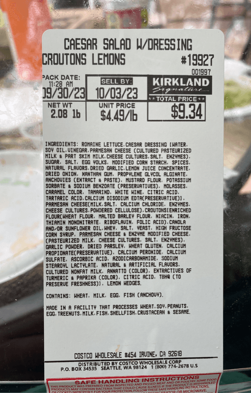 Kirkland Signature Caesar Salad W/ Dressing Croutons Lemons