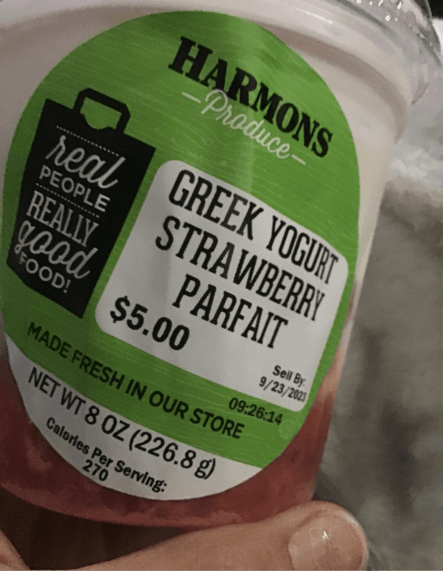 Harmons Produce Greek Yogurt Strawberry Parfait