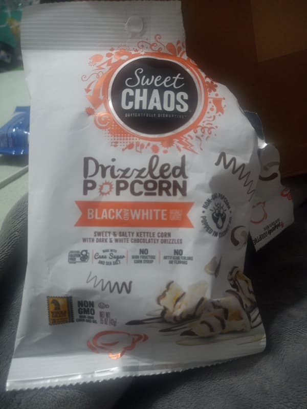 Sweet Chaos Drizzled Popcorn Black And White Sweet & Salty Kettle Corn