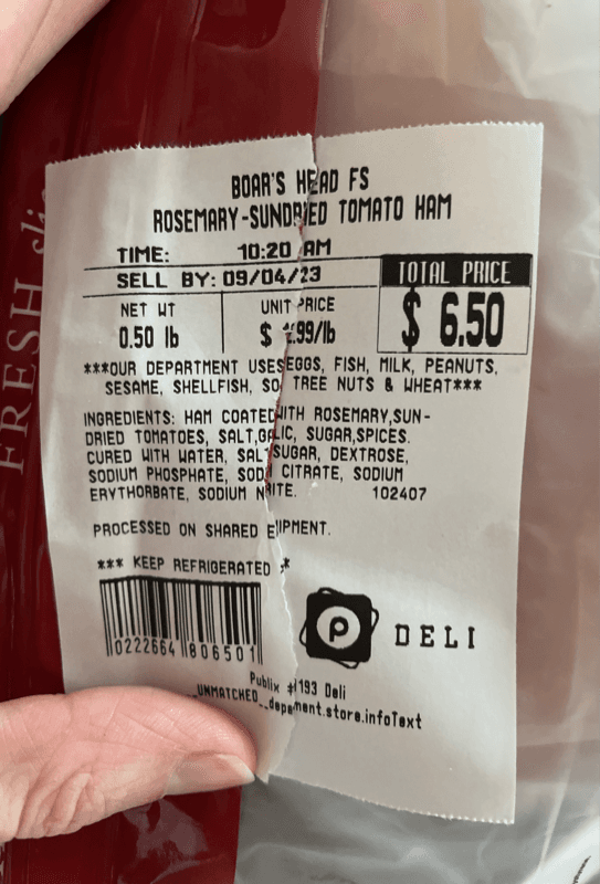Publix Boar'S Head Rosemary-Sundried Tomato Ham