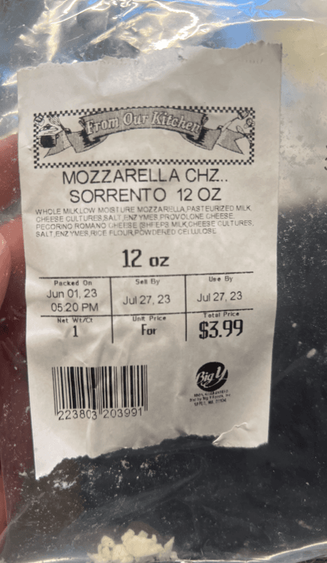 Big Y From Our Kitchen Mozzarella Chz Sorrento