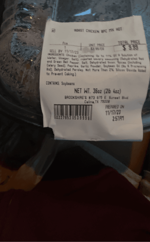 Brookshire'S Roast Chicken
