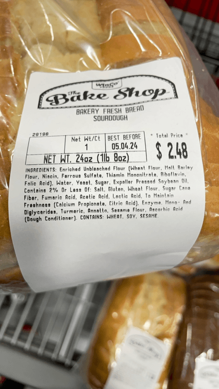 Winco Foods The Bake Shop Bakery Fresh Bread Sourdough