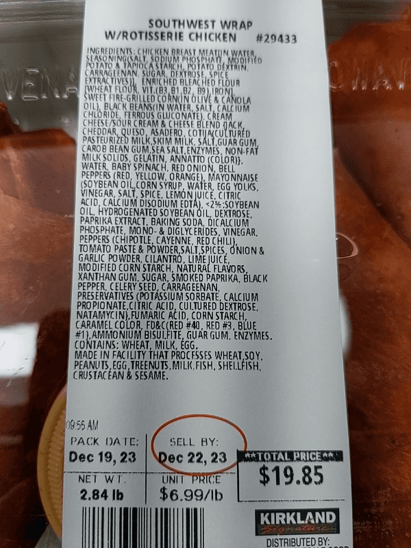 Kirkland Signature Southwest Wrap With Rotisserie Chicken