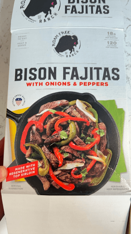 Roam Free Ranch Bison Fajitas With Onions & Peppers