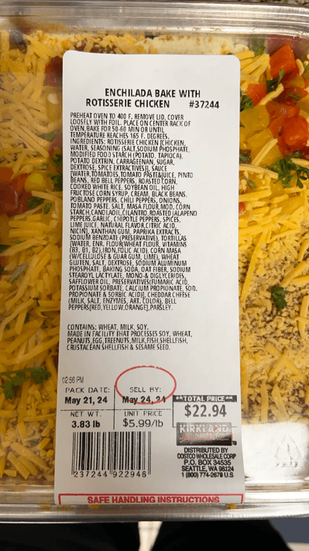 Kirkland Signature Enchilada Bake With Rotisserie Chicken