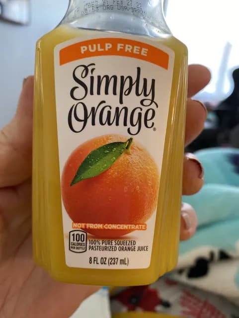 Simply Orange Pulp Free Not From Concentrate