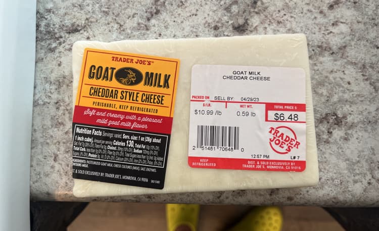 Trader Joe'S Goat Milk Cheddar Style Cheese