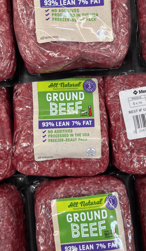 Member'S Mark All Natural Ground Beef 93% Lean 7% Fat