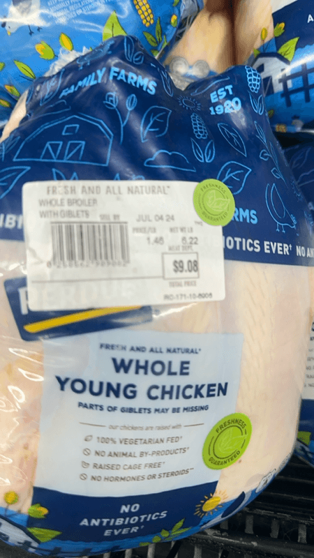 Family Farms Fresh And All Natural Whole Young Chicken
