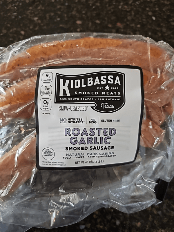 Kiolbassa Roasted Garlic Smoked Sausage
