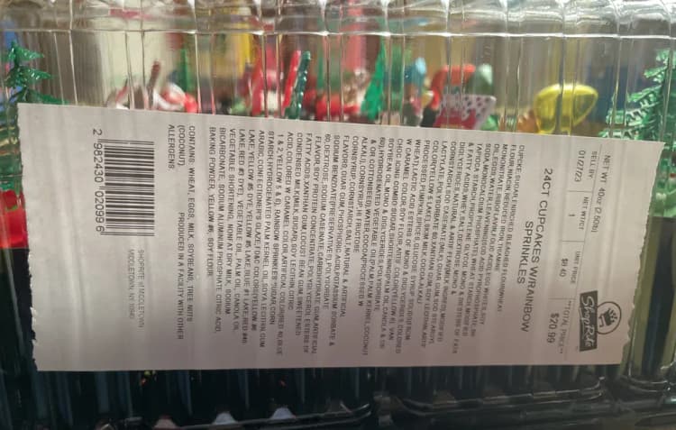 Shop Rite Cupcakes W/ Rainbow Sprinkles