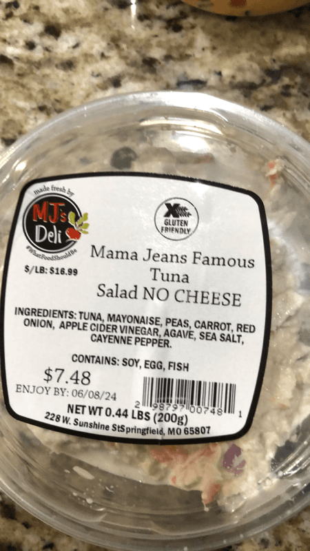 Mj'S Deli Mama Jeans Famous Tuna Salad No Cheese