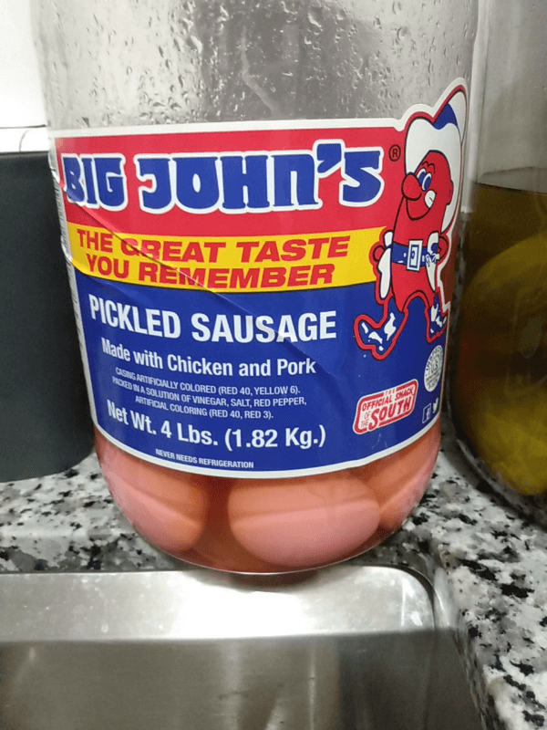 Big John'S Pickled Sausage Made With Chicken And Pork