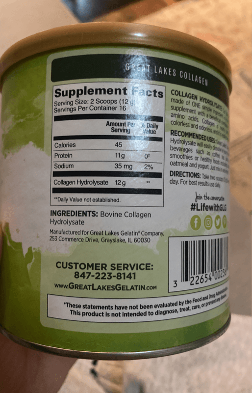 Great Lakes Gelatin Co. Collagen Hydrolysate Unflavored