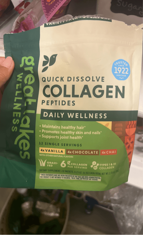 Great Lakes Wellness Quick Dissolve Collagen Peptides Variety Pack: Vanilla, Chocolate, And Chai
