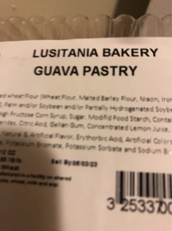Lusitania Bakery Guava Pastry