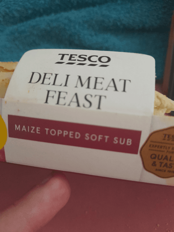 Tesco Deli Meat Feast Maize Topped Soft Sub
