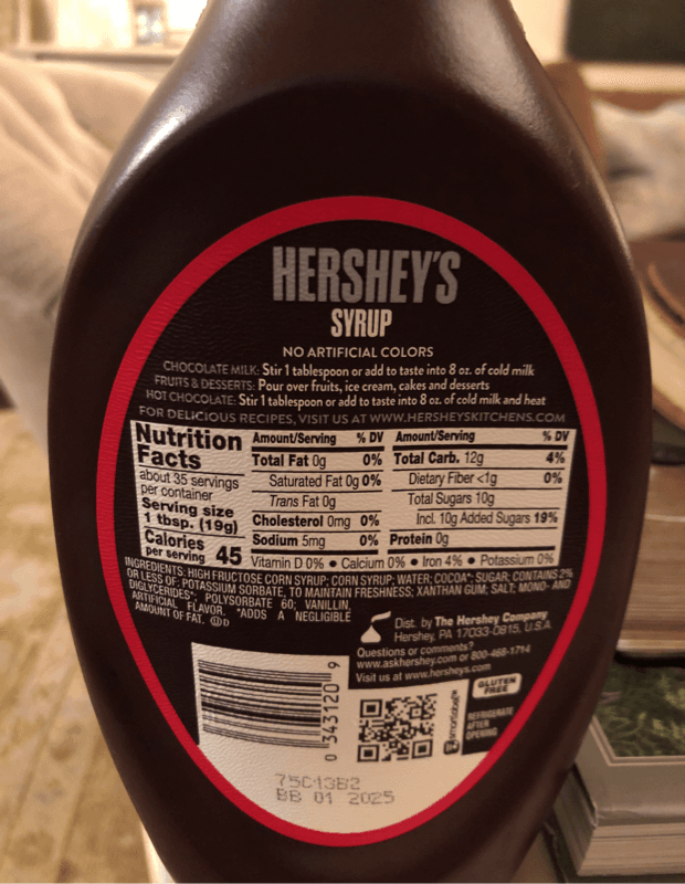 Hershey'S Genuine Chocolate Flavor Syrup