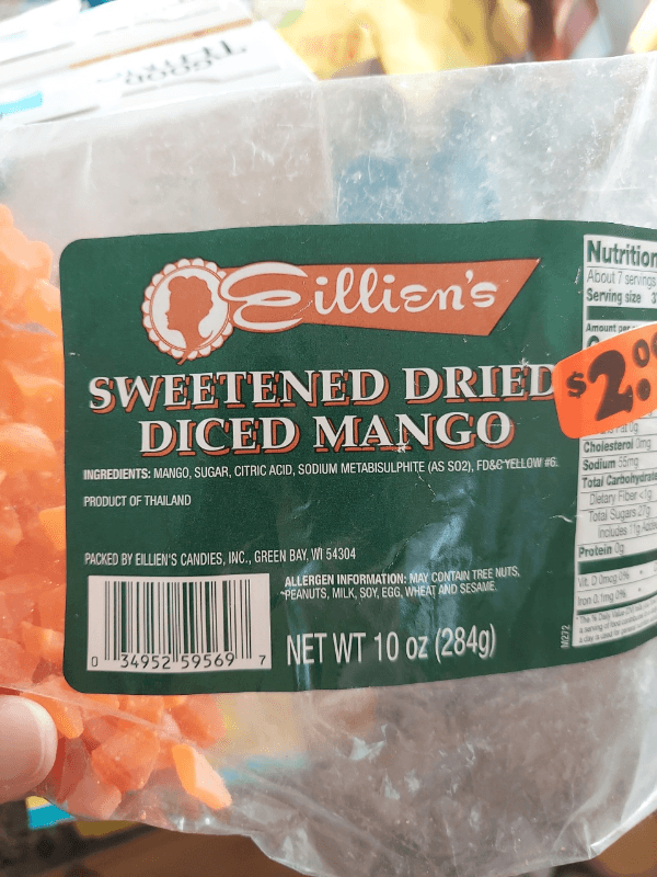 Eillien'S Sweetened Dried Diced Mango