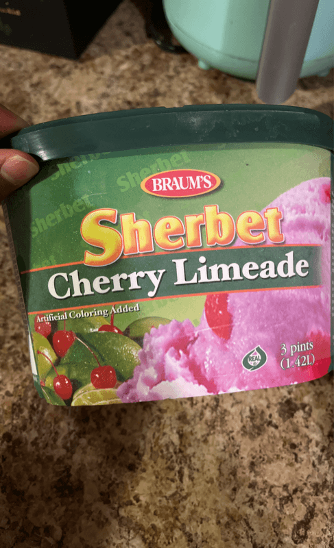 Braum'S Cherry Limeade Sherbet