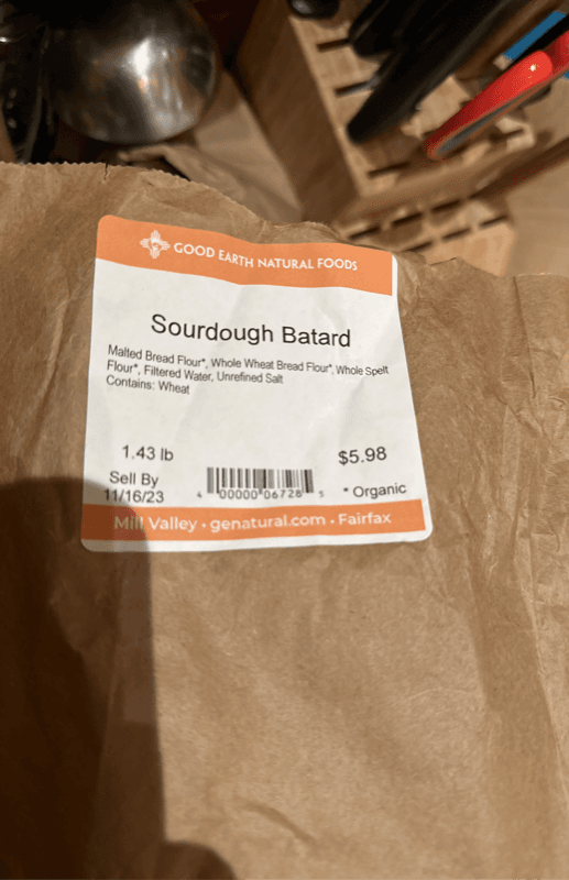 Good Earth Natural Foods Sourdough Batard